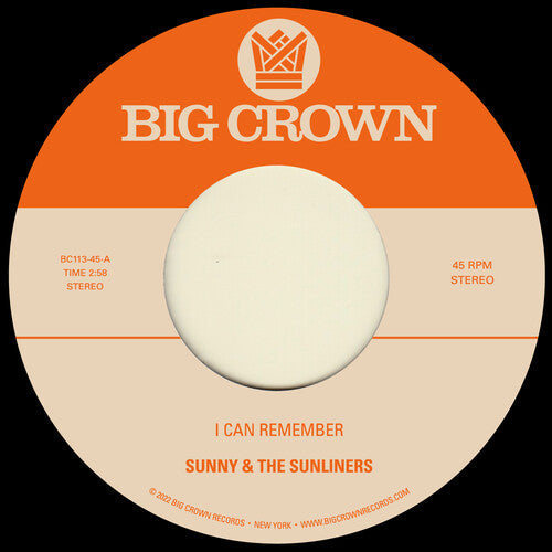 Sunny & the Sunliners: I Can Remember B/w Sitting In The Park - 7-INCH SINGLE