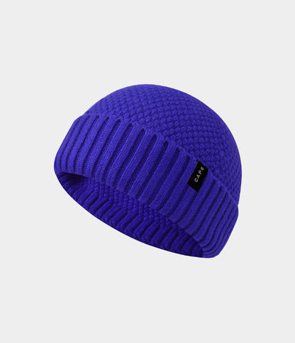 LOGO RIBBED FISHERMAN BEANIE.
