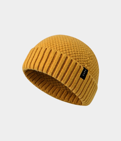 LOGO RIBBED FISHERMAN BEANIE.